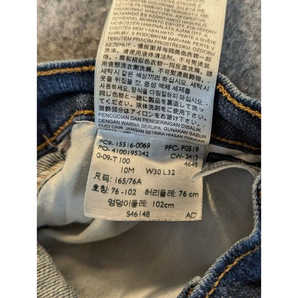 Levi's 515 Jeans 10M Women's 30x32 Bootcut Blue Cotton Mid-Rise Flared Dark Wash - Picture 10 of 10